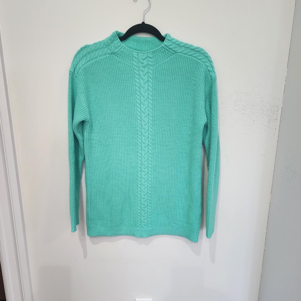 NWT TALBOTS LAMBSWOOL CABLE KNIT DETAIL SWEATER - SIZE SMALL